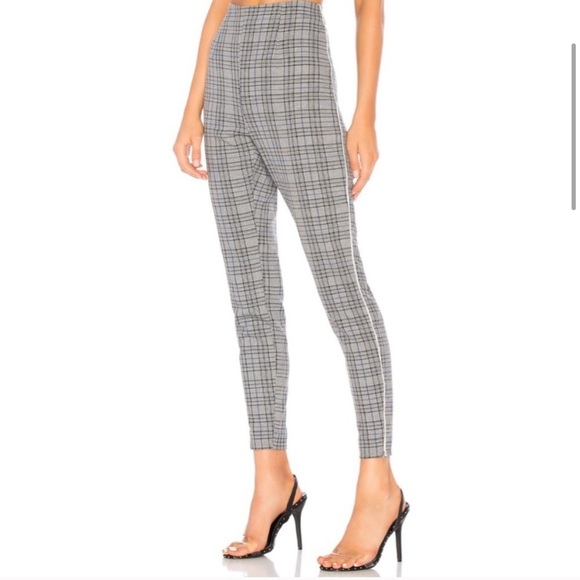 REVOLVE About Us Celine Pants Gray Plaid size XS - Picture 1 of 11